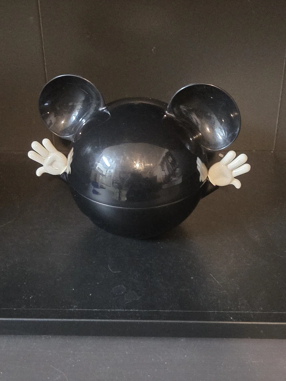 Novelty Black Mickey-Style Snack Bowl with Gloved Hands